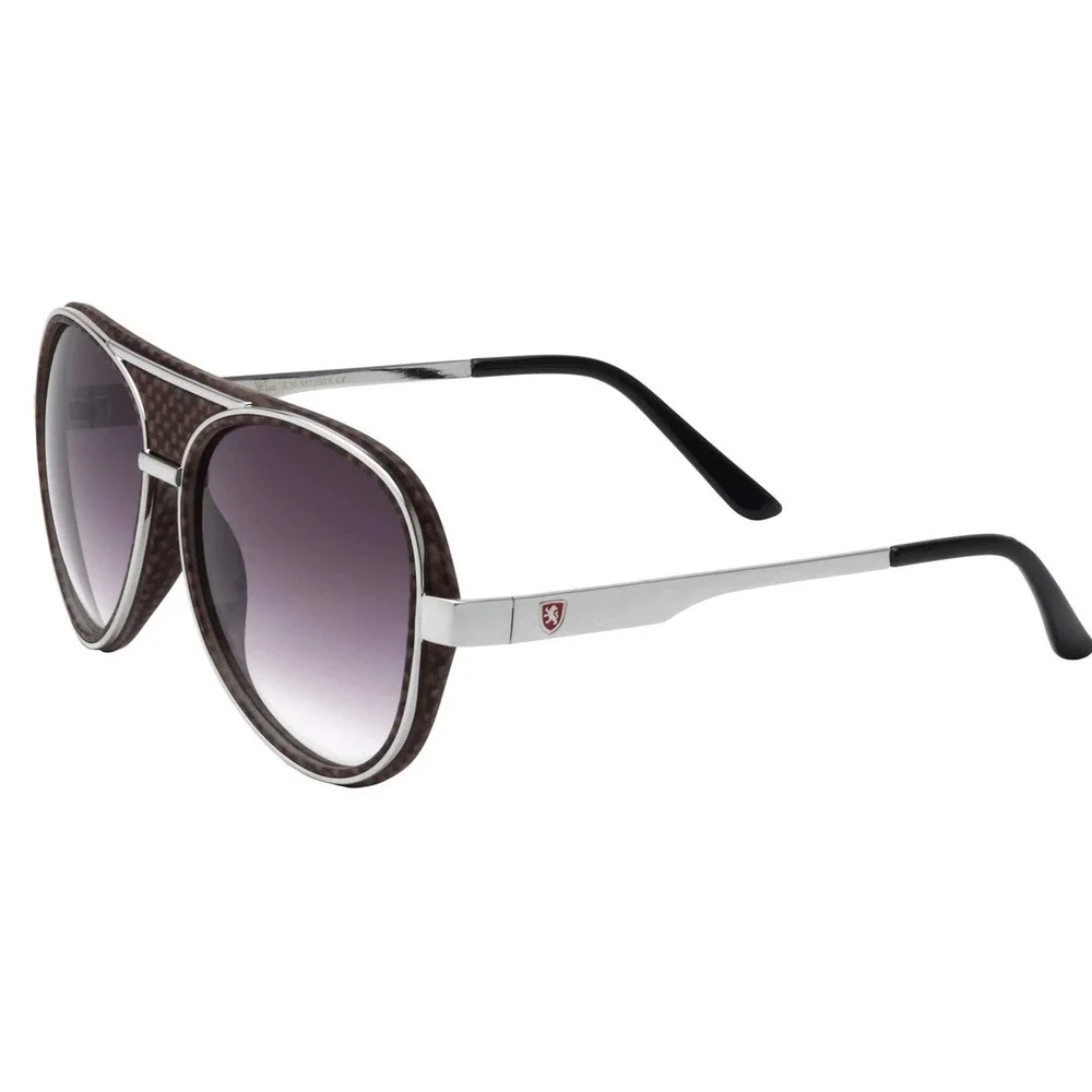 Sunglasses Men Silver Frame Black Accents Fashion Shades Driving Beach Style New